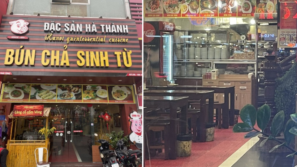 Bun Cha SInh Tuの外観と店内